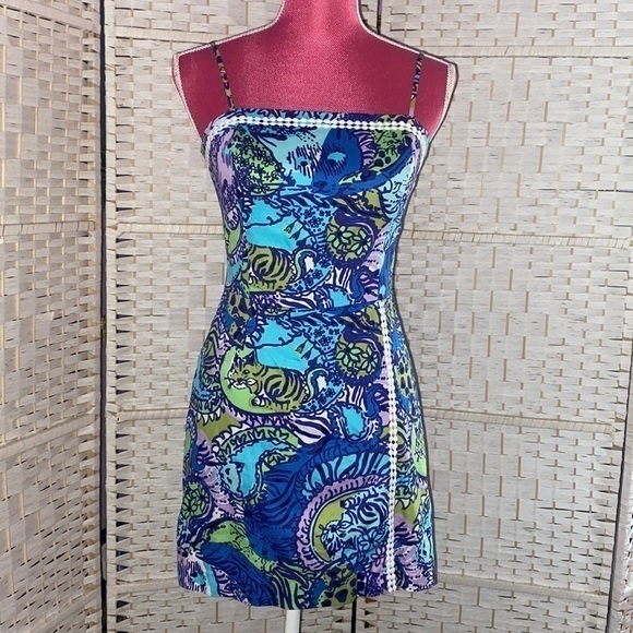 Lilly Pulitzer Jesse Skort Romper Size 2 Blue Purple - Picture 1 of 11